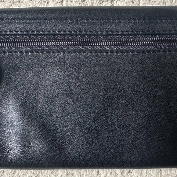 DKNY LARGE LEATHER WALLET MULTI POCKETS BLACK - Picture 6 of 7